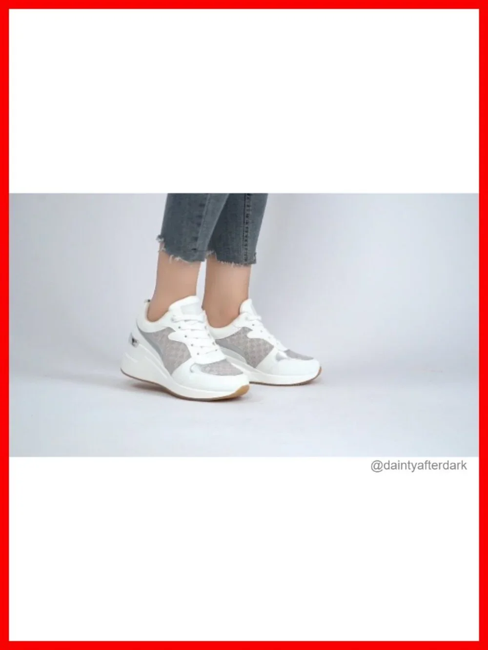 Women's Wedge Sneakers Platform High Heel Lace Up Athletic Shoes